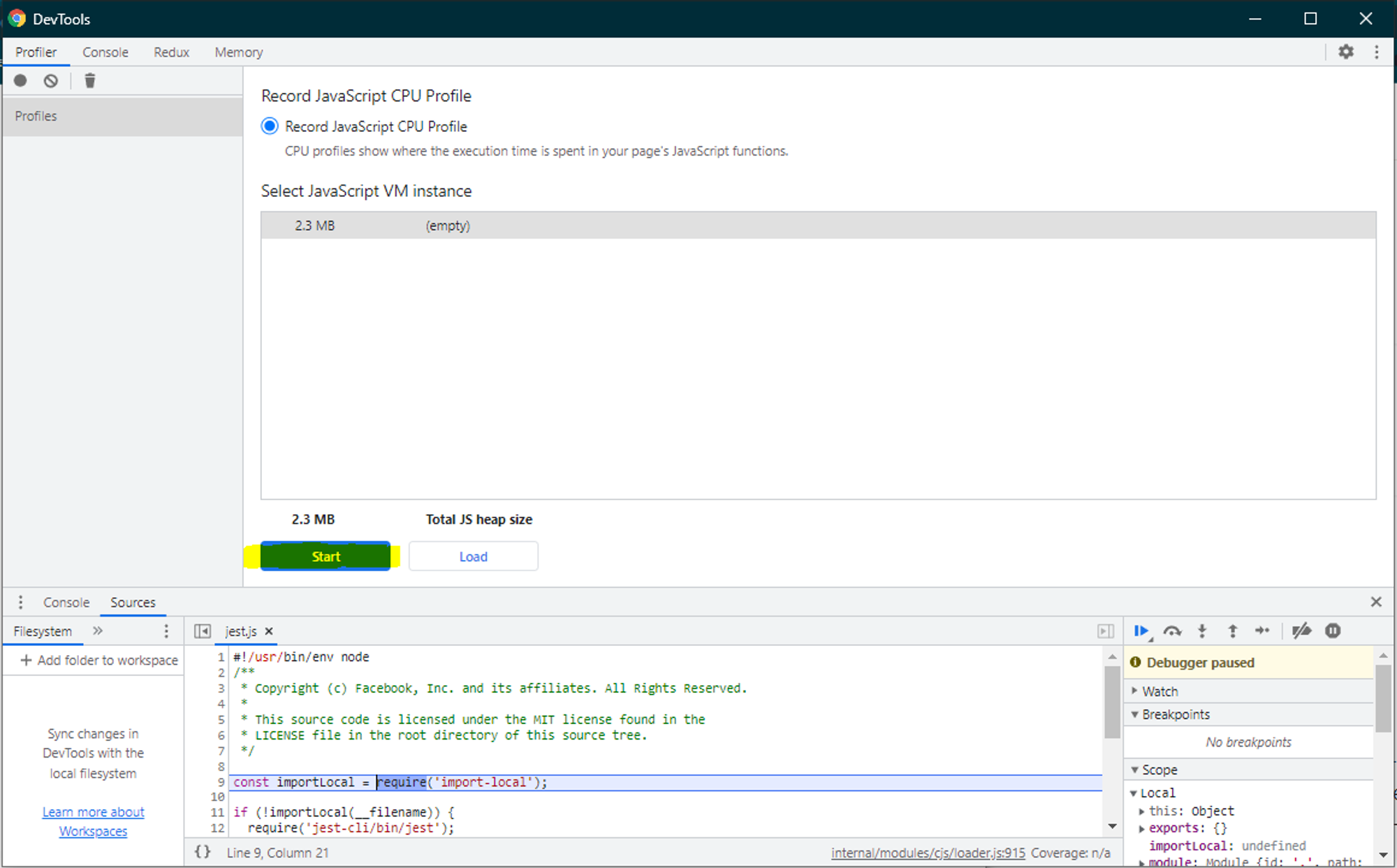 Chrome DevTools Profiling